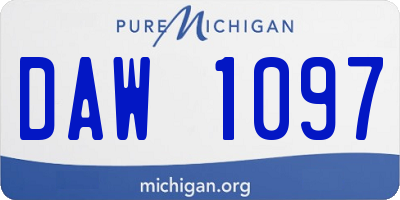 MI license plate DAW1097