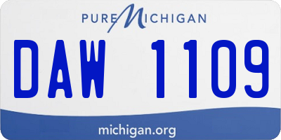MI license plate DAW1109