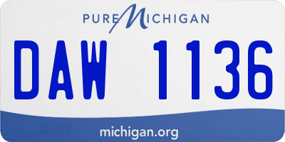 MI license plate DAW1136