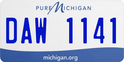 MI license plate DAW1141