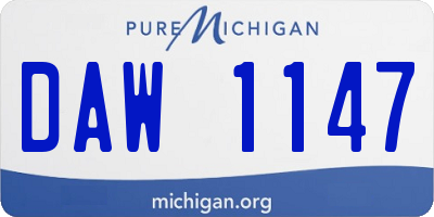 MI license plate DAW1147