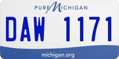 MI license plate DAW1171