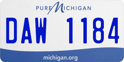 MI license plate DAW1184
