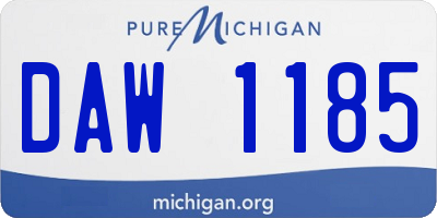 MI license plate DAW1185