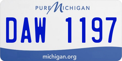 MI license plate DAW1197