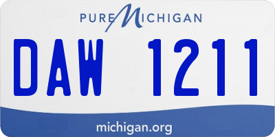 MI license plate DAW1211