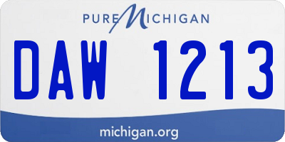 MI license plate DAW1213