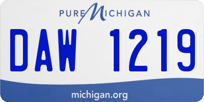 MI license plate DAW1219