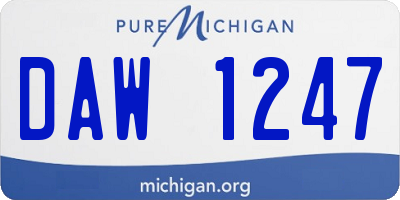 MI license plate DAW1247