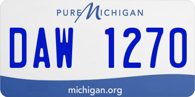 MI license plate DAW1270