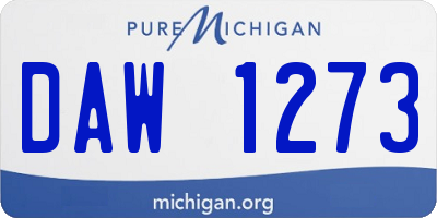 MI license plate DAW1273