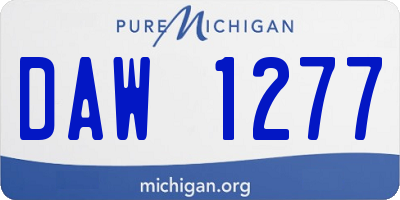 MI license plate DAW1277