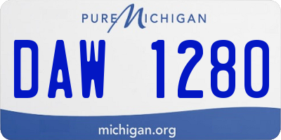 MI license plate DAW1280