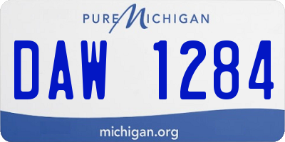 MI license plate DAW1284