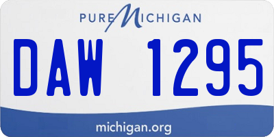 MI license plate DAW1295