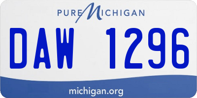 MI license plate DAW1296
