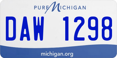 MI license plate DAW1298