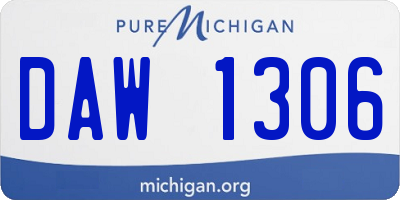 MI license plate DAW1306