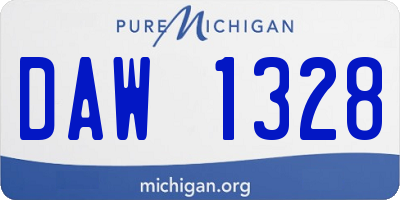 MI license plate DAW1328