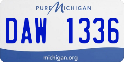 MI license plate DAW1336