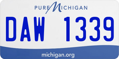 MI license plate DAW1339