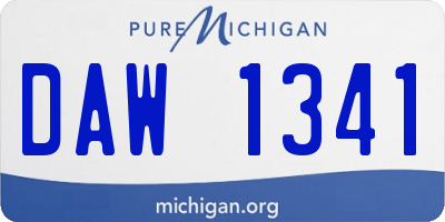 MI license plate DAW1341