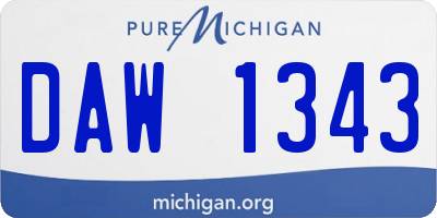 MI license plate DAW1343