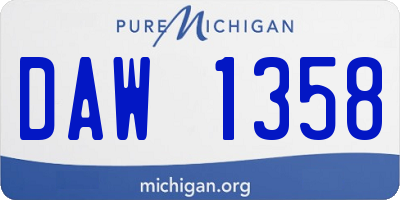 MI license plate DAW1358