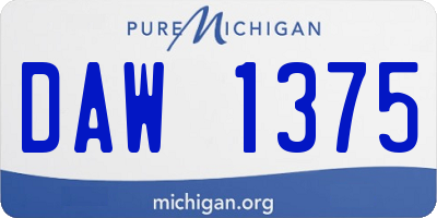 MI license plate DAW1375