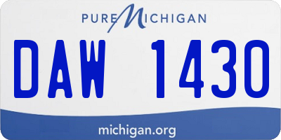 MI license plate DAW1430