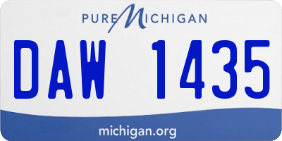 MI license plate DAW1435
