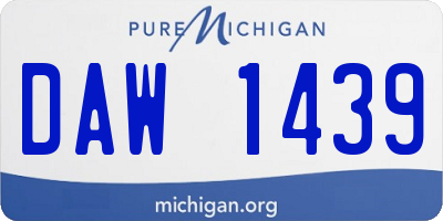 MI license plate DAW1439