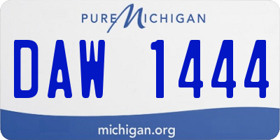 MI license plate DAW1444