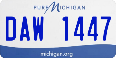 MI license plate DAW1447