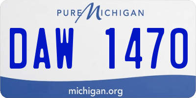 MI license plate DAW1470