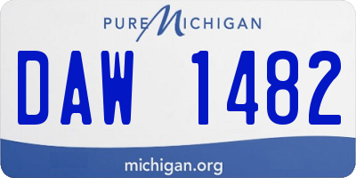 MI license plate DAW1482
