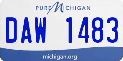 MI license plate DAW1483