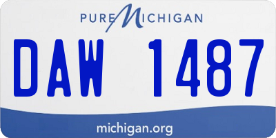 MI license plate DAW1487