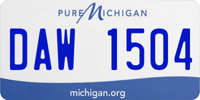 MI license plate DAW1504