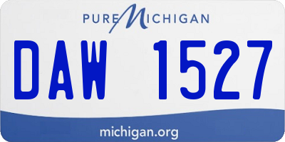 MI license plate DAW1527