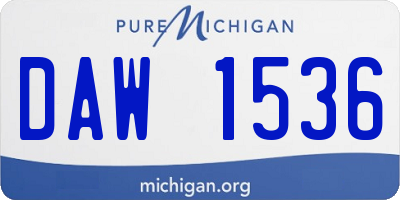 MI license plate DAW1536