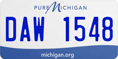 MI license plate DAW1548