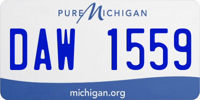 MI license plate DAW1559