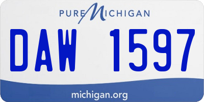 MI license plate DAW1597