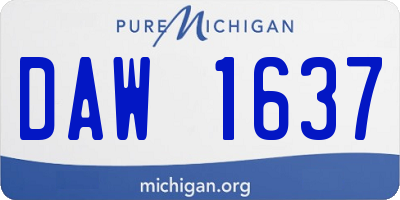 MI license plate DAW1637