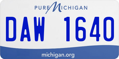 MI license plate DAW1640