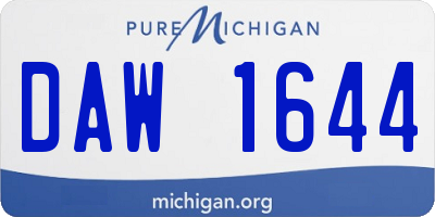 MI license plate DAW1644