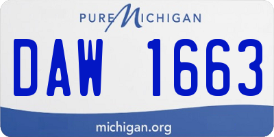 MI license plate DAW1663