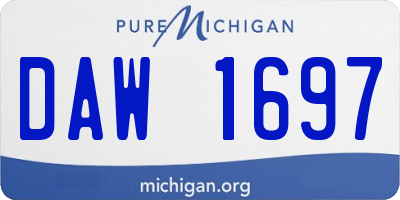 MI license plate DAW1697