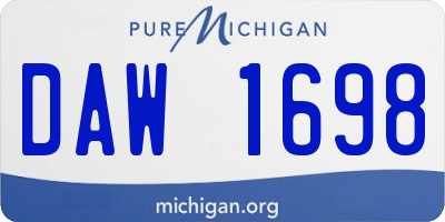 MI license plate DAW1698